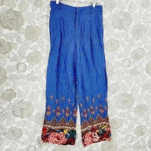 ettitwa by anthropologie Paisley Wide Leg Women's Pants Size 4 - Picture 1 of 9